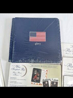 Creative Memories 7X7 Glory Album NIP Discontinued Blue, Lot includes 7 Items